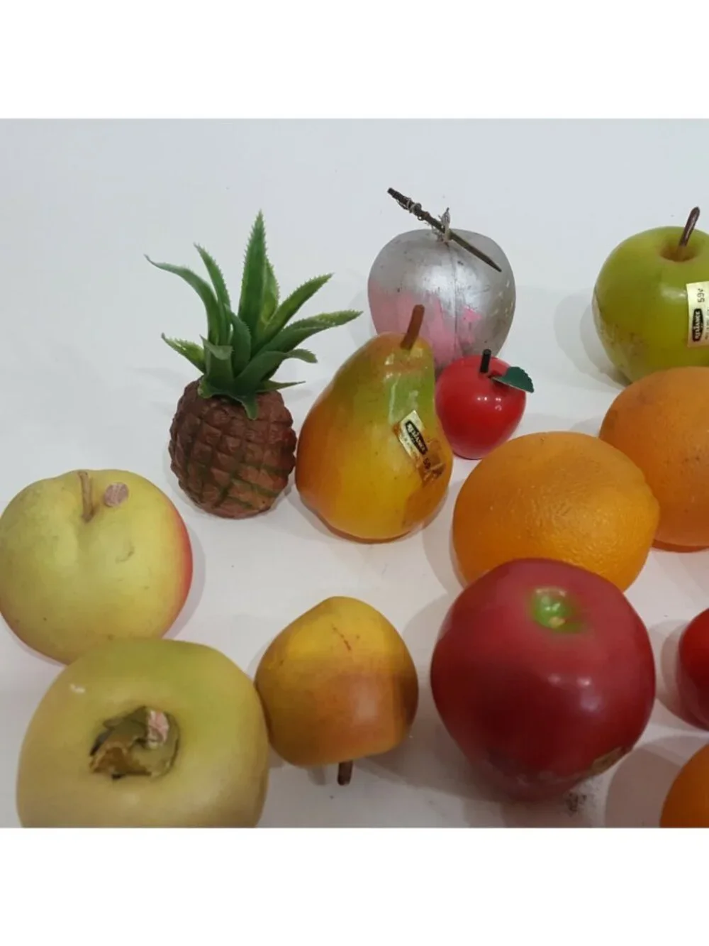 Vintage Fake Faux Artificial Fruit Grapes Apples Orange Lot of 24 Decor Bowl